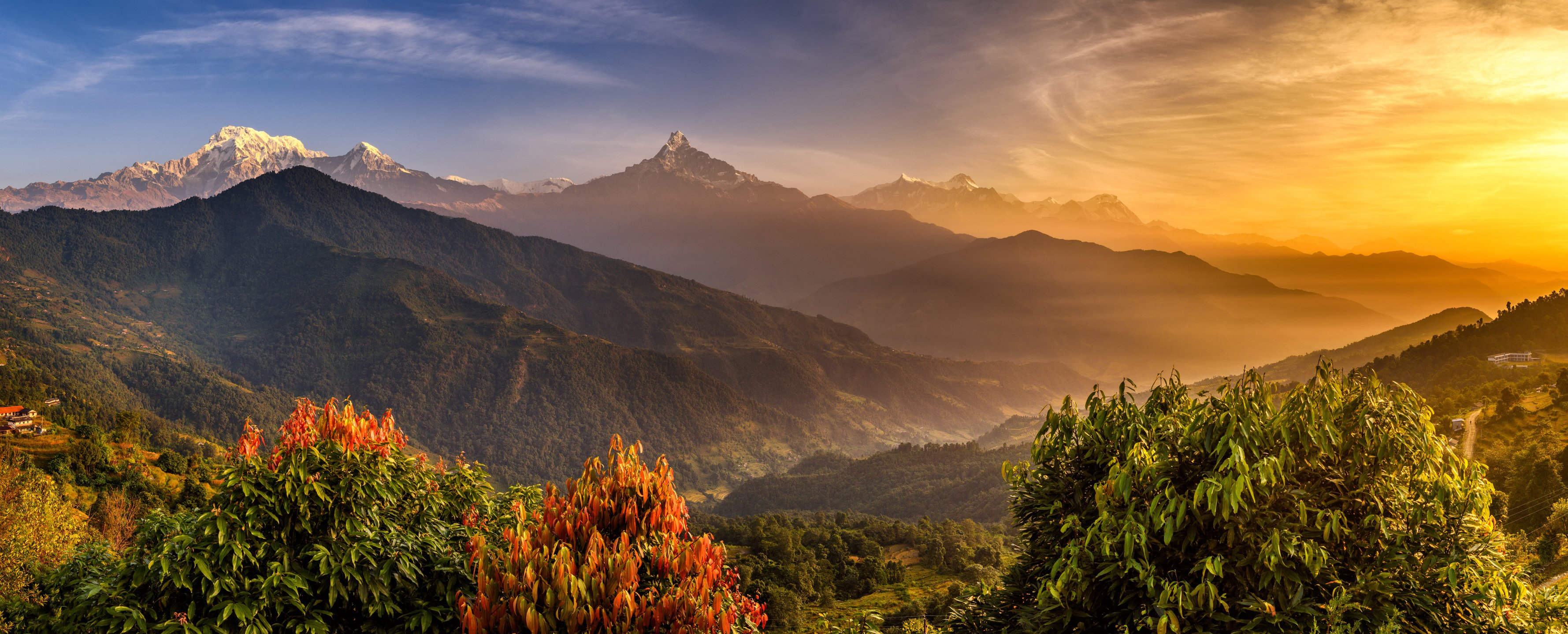 Sunrise over Himalaya Mountains